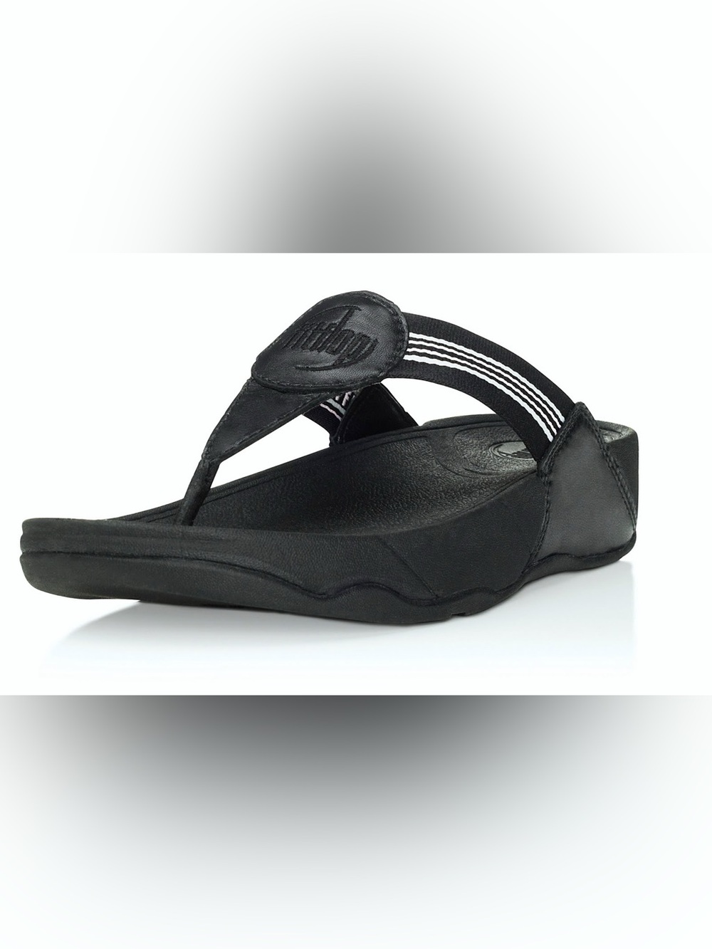 FitFlop Walkstar sandal size 10 cushioned wedge black casual